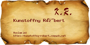 Kunstoffny Róbert névjegykártya